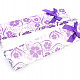 Dárková krabička na náramek fialové květy s mašlí 20 x 4,5cm