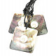 Pearl necklace square + shiva shell 50mm