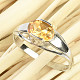 Oval citrine ring cut Ag 925/1000 silver