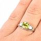 Oválný olivín prsten brus Ag 925/1000 stříbro