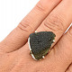 Natural moldavite ring Ag 925/1000 6.5g size 54