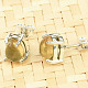 Earrings citrine smooth drop Ag 925/1000
