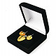 Jewelry set with ambers in a gift box Ag 925/1000 (4.28g)