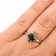 Prsten s vltavínem kosočtverec 7 x 7mm Ag 925/1000