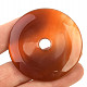Carnelian donut pendant on leather 50mm
