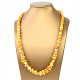Light amber necklace of flat chopped pieces (62cm)