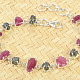Diamond and ruby bracelet Ag 925/1000 13.4 g