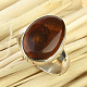 Fire agate ring Ag 925/1000 4.6g size 52