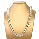 Crystal necklace smooth balls 12mm 52cm