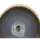 Gray-brown agate geode with cavity 377g