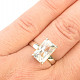 Ring crystal cut rectangle Ag 925/1000 3.8g size 52
