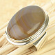 Agate ring large oval Ag 925/1000 16g size 52