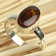 Fire agate silver ring Ag 925/1000 3.9g size 58