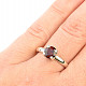 Garnet ring round cut Ag 925/1000 2.5g size 59