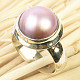 Silver ring made of pink mother-of-pearl Ag 925/1000 9g size 57