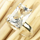 Ring crystal cut rectangle Ag 925/1000 4g size 51