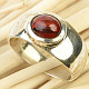 Garnet ring oval Ag 925/1000 5.7g size 55