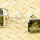 Moldavite earrings square 7 x 7 mm box Ag 925/1000