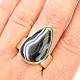 Achát sardonyx prsten velká kapka Ag 925/1000 14g vel.60