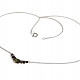 Necklace of moldavite and garnets standard cut Ag 925/1000 (48cm)