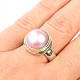Stříbrný prsten z růžové perleti Ag 925/1000 9g vel.57