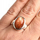 Ring sunstone oval Ag 925/1000 7.5g size 58