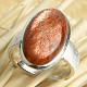 Ring sunstone oval Ag 925/1000 13.3g size 62