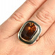 Fire agate ring Ag 925/1000 6.8g size 53