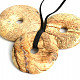 Jaspis obrázkový donut na kůži 45mm