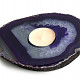Agate dyed purple candle holder 473g