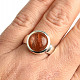 Ring sunstone round Ag 925/1000 6.7g size 58
