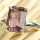 Amethyst ring cut rectangle size 52 Ag 925/1000 3.6g