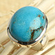 Ring with turquoise oval Ag 925/1000 10.8g size 56