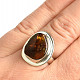 Fire agate ring Ag 925/1000 5.9g size 52