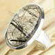 Tourmaline in crystal ring oval size 57 Ag 925/1000 13.4g