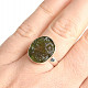 Raw moldavite ring size 53 Ag 925/1000 6.0g