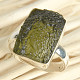 Raw moldavite ring size 60 Ag 925/1000 5.5g