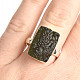 Raw moldavite ring size 60 Ag 925/1000 5.5g