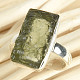 Raw moldavite ring size 51 Ag 925/1000 3.6g
