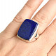Lapis lazuli square ring Ag 925/1000 11.9g size 57