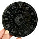Obsidian mirror with horoscope approx. 12 cm