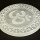 Selenite pad with engraved OHM motif Ø12cm