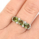 Ring with moldavite and zircons 7x5mm standard cut Ag 925/1000 + Rh