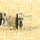 Moldavite earrings large oval checker top cut 15x11mm Ag 925/1000 + Rh