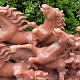 Horse sculpture made of orange calcite 17.8 kg