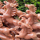 Horse sculpture made of orange calcite 17.8 kg