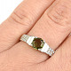 Vltavín + zirkony prsten 6mm standard brus Ag 925/1000 + Rh