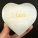 Selenite white heart with gold For love
