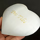 Selenite white heart with gold For You 454g