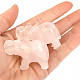 Elephant with raised trunk made of rosequartz, approx. 48mm